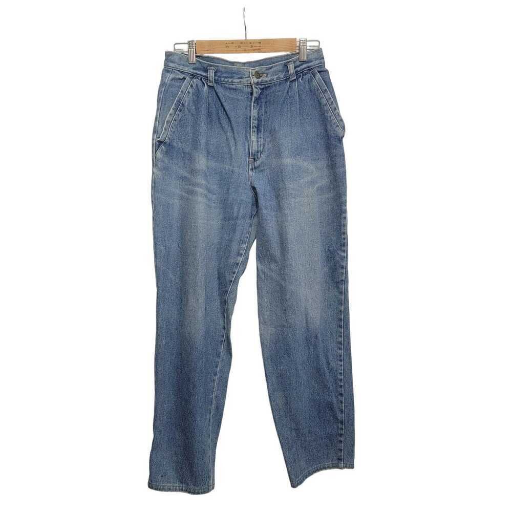 Anne Klein Vintage Pleated High Waist Mom Jeans Medium Wash Size 12
